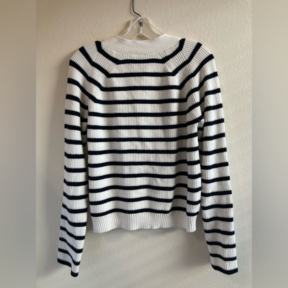 Bobeau Warm White Striped Cardigan — SEE COLOR NOTES - Picture 6 of 9